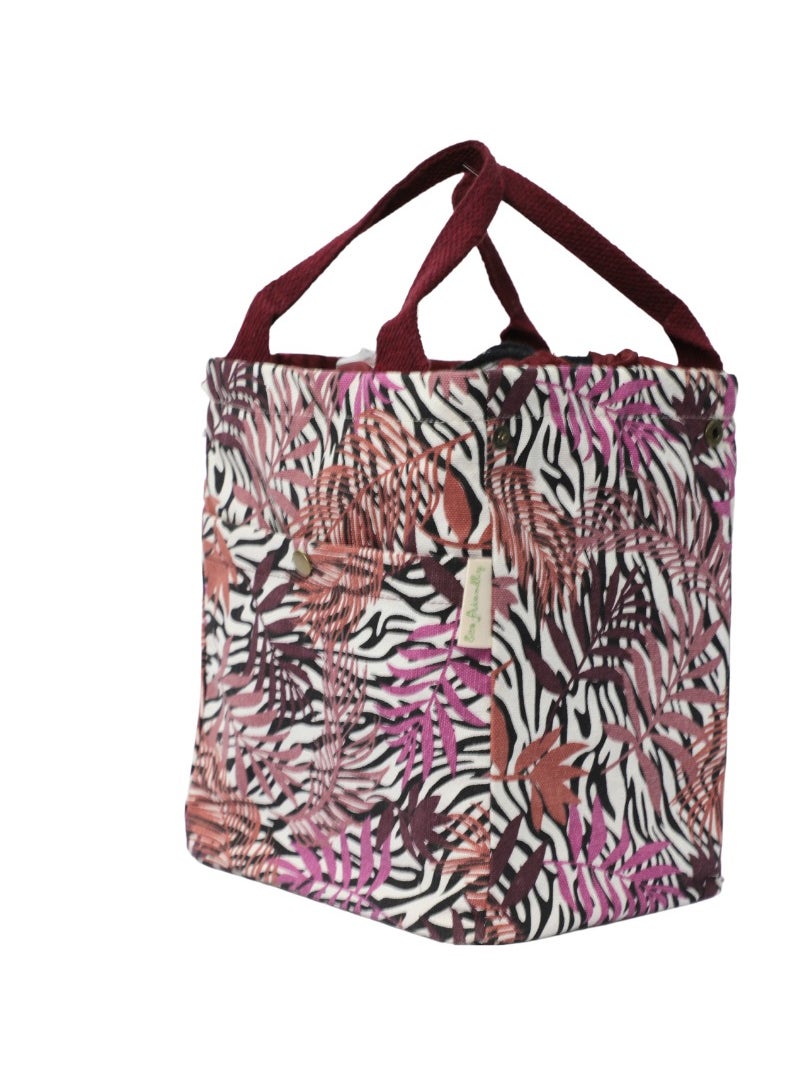 earthsave Earthsave Eco Insulated Lunch Bag for Office Men and Women Lunch Box Bag for Kids Canvas Tiffin Bags for School Drawstring Lunch Bag  - Image 4
