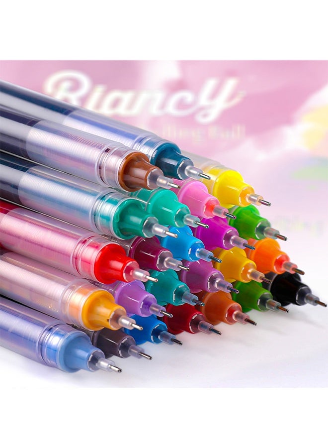 RIANCY 24-Color Liquid Ink Rollerball Pen Set – 0.5mm Fine Tip, Smooth Writing, Quick Dry, Ideal for Art, Office & School - Image 4