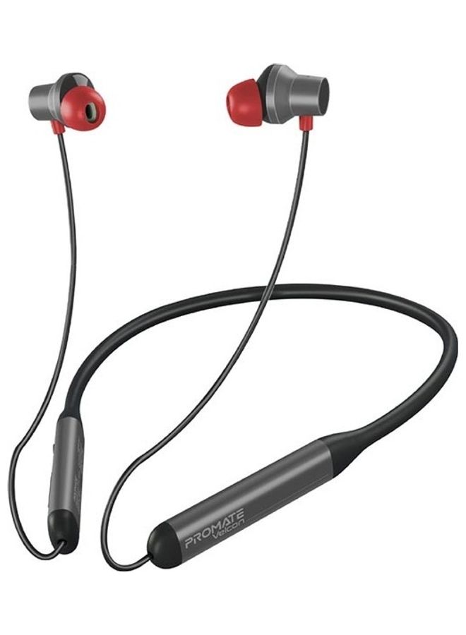 PROMATE Velcon Wireless Neckband with HD Active Noise Cancelling Bluetooth Earphones, Anti-Slip, Lightweight Design, IPX4 Sweat-Resistance, 25H Long Playtime for  iPhone 17/17 Pro Max, Samsung S26 Ultra - Black Black - Image 1