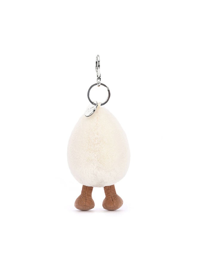 Jellycat تميمة بيضة مسلوقة سعيدة من أميزيبلز 10 سم - سلسلة مفاتيح بيضة قماشية ناعمة مع مشبك معدني للحقائب والحقائب والهدايا - Image 3