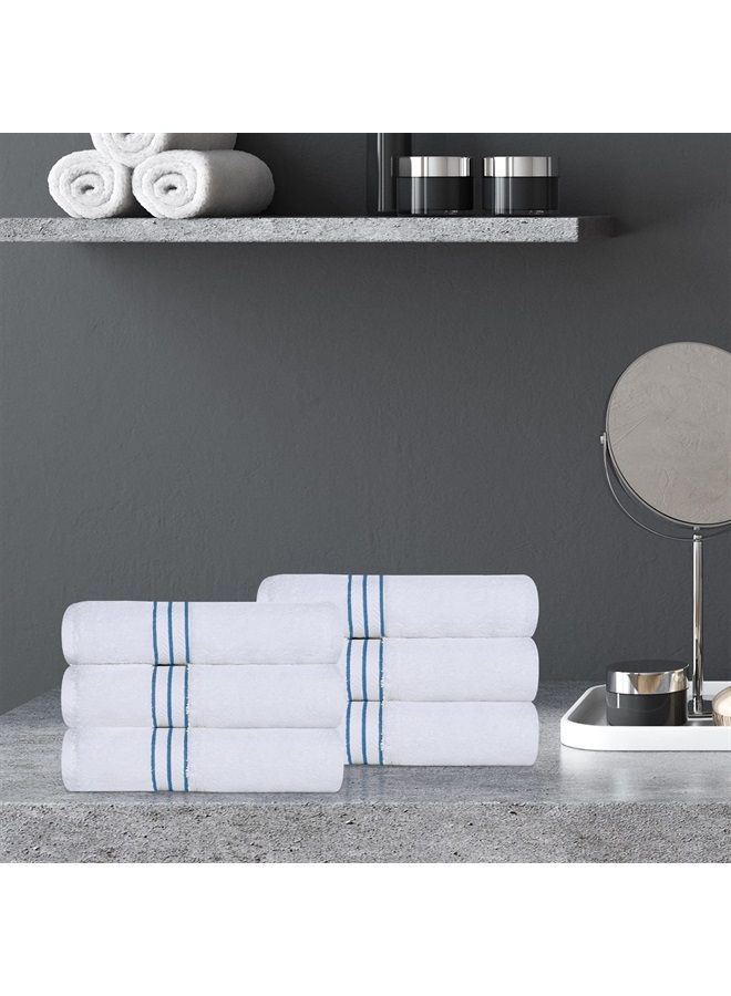 Superior Turkish Cotton Ultra-Plush 6-Piece Hand Towel Set, Small Towels for Home, Apartment, Airbnb, Kitchen, Bathroom Essentials, Absorbent Quick Drying, Bath Accessories, Soft Basics, Light Blue - Image 2