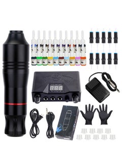 Hihonor Tattoo Machine Kit For Beginners Multicolour,Tattoo Machine Kit Pen,Tattoo Machine with Cartridge Needles Power Supply for Tattoo Artists (Black)  - Image 1