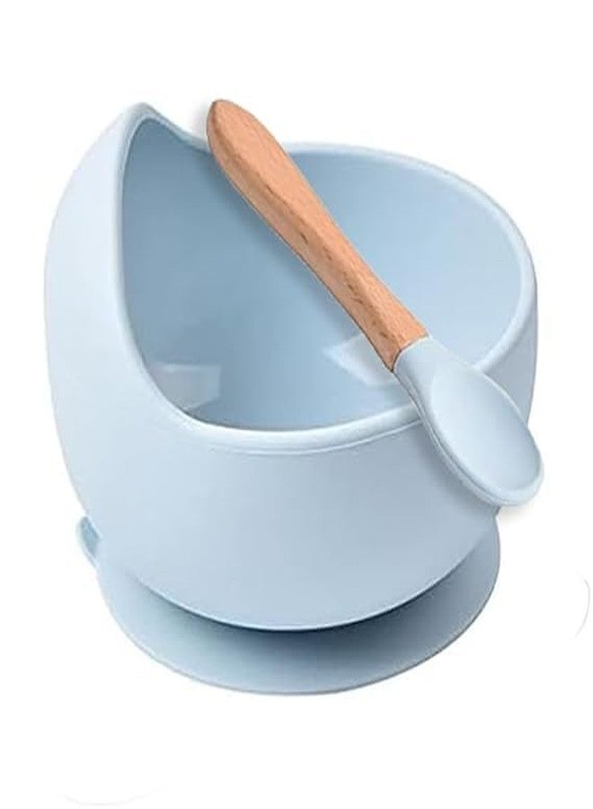 NAIDEV Baby Feeding Bowl - Silicone Baby Bowl with Non-Slip Grip-Locked Base - BPA-Free, Non-Slip, Eco-Friendly and Non-Toxic Baby Feeding Bowl for Toddlers and Infants (Sky Blue) - Image 1