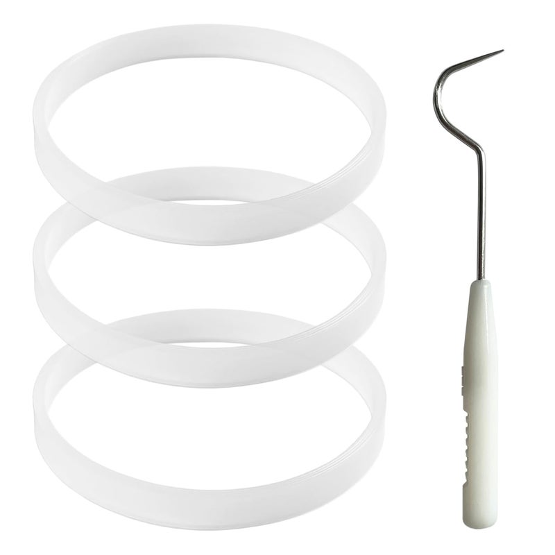 BEBEEPOO 3 Pack Rubber Gaskets Replacement，BEBEEPOO Rubber Gaskets 3.94 inch Sealing Gaskets White O-Ring Replacement Parts for Blender CT680 BL456-30 BL681A BL682,blender base and blade are 7 fins. - Image 5