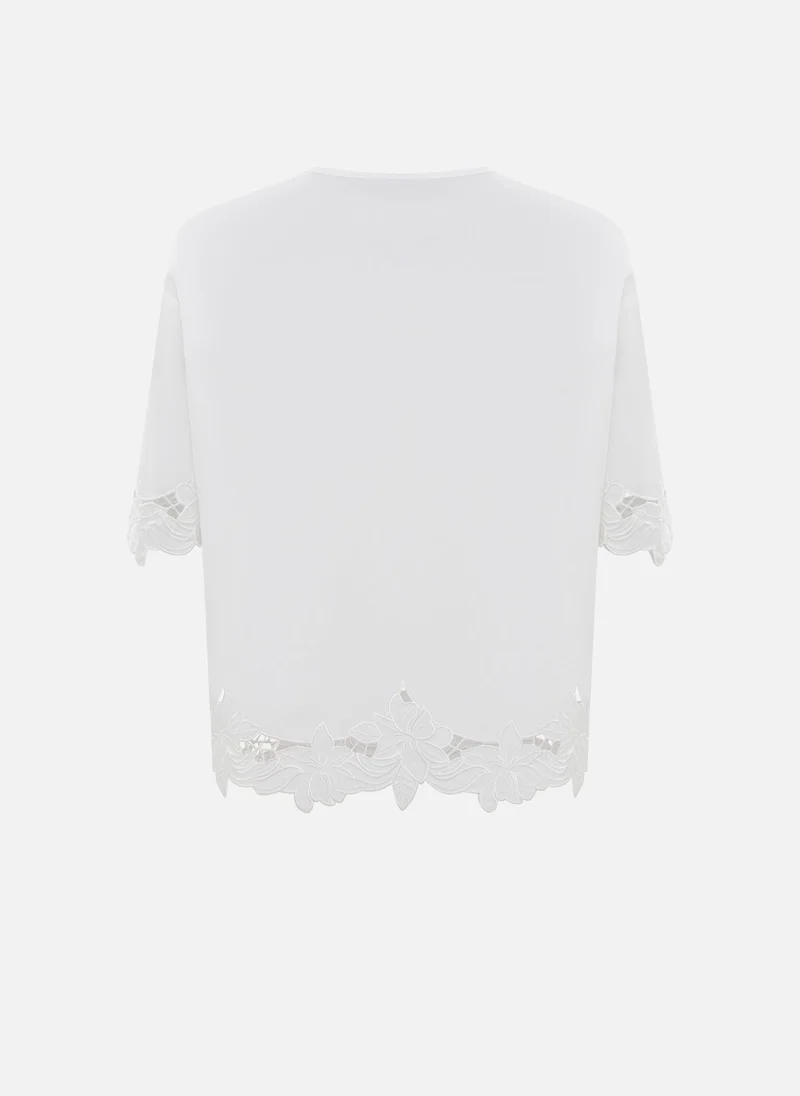 Lichi  Tie-up top with lace detailing for Women | Best Price UAE