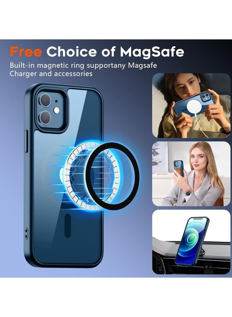 ACLIX Clear Magnetic Case for iPhone 12, Drop Tested Shockproof Anti-Scratch Clear Slim Thin Magnetic Case, (Navy Blue) - Image 3