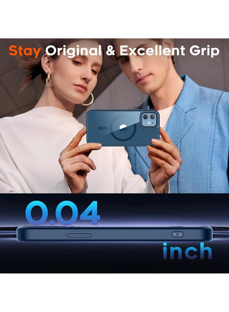 ACLIX Clear Magnetic Case for iPhone 12, Drop Tested Shockproof Anti-Scratch Clear Slim Thin Magnetic Case, (Navy Blue) - Image 4