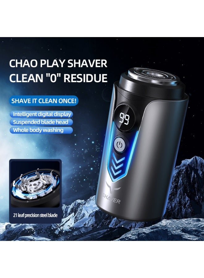 CityRiya-Long ماكينة حلاقة كهربائية ، حلاقة كهربائية للرجال ، ماكينة حلاقة كهربائية رطبة وجافة ، لحية ماء مقاومة للماء ، ماكينة حلاقة للوجه القابلة لإعادة الشحن ، مجموعة أدوات الاستمالة للرجال ، الوجه ، الأنف ، (T2 أسود) - Image 2