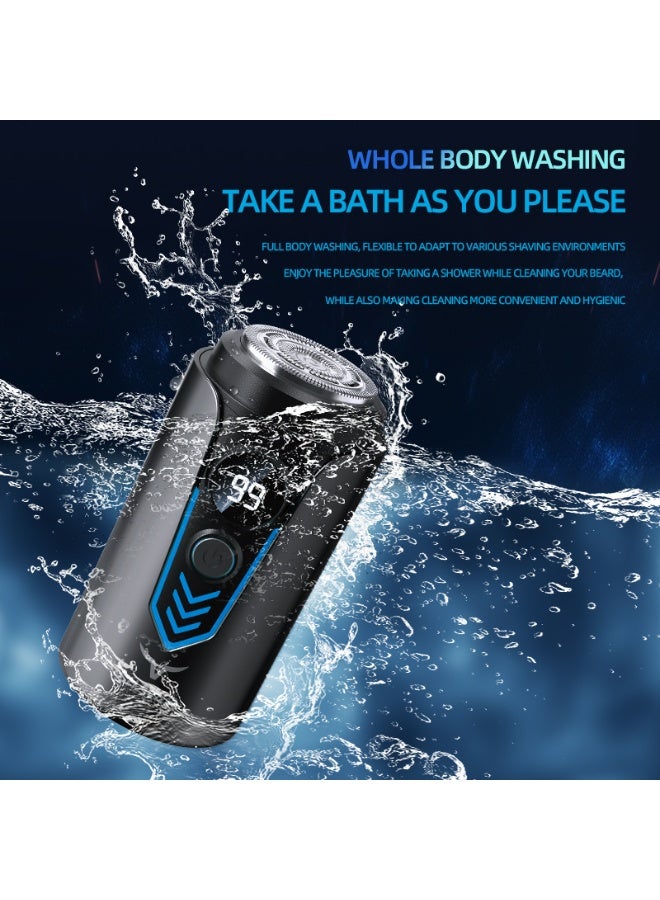  CityRiya-Long ماكينة حلاقة كهربائية ، حلاقة كهربائية للرجال ، ماكينة حلاقة كهربائية رطبة وجافة ، لحية ماء مقاومة للماء ، ماكينة حلاقة للوجه القابلة لإعادة الشحن ، مجموعة أدوات الاستمالة للرجال ، الوجه ، الأنف ، (T2 أسود) - Image 5
