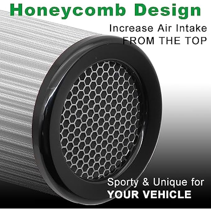 RIAYOOE 3 3.5 4 inch Cold Air Intake Filter 76mm 89mm 101mm Performance Cone Air Filters Universal for Racing Sport Car 3 Sizes in 1, XH-UN078-101-BL - Image 5