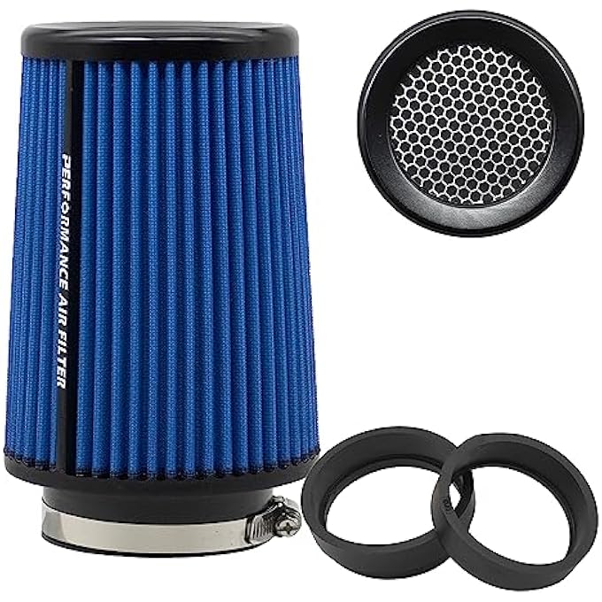 RIAYOOE 3 3.5 4 inch Cold Air Intake Filter 76mm 89mm 101mm Performance Cone Air Filters Universal for Racing Sport Car 3 Sizes in 1, XH-UN078-101-BL - Image 1