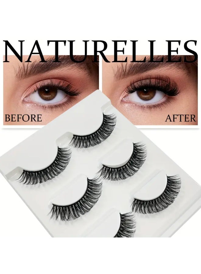 Shein 3 Pairs 3D False Eyelashes – Natural Black, Full & Comfortable for Eye Extension and Glamorous Makeup - Image 3