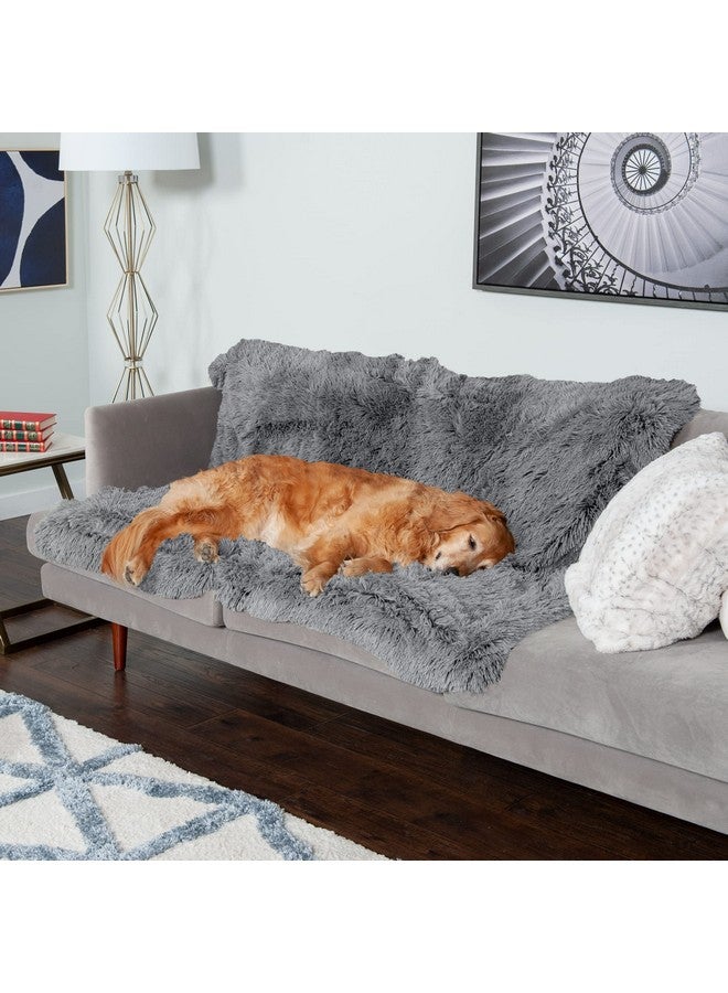 Furhaven Waterproof Throw Blanket for Dogs & Indoor Cats, Washable - Shaggy Plush Calming Long Faux Fur & Velvet Dog Blanket - Gray, Extra Large/XL - Image 3