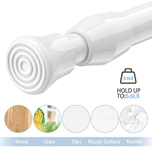 AIZESI Spring Tension Curtain Rods Short Tension Rod (White,27" to 37"-2Pcs) - Image 5