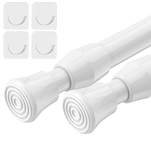 AIZESI Spring Tension Curtain Rods Short Tension Rod (White,27" to 37"-2Pcs) - Image 1