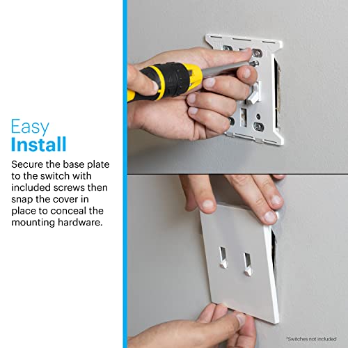 Power Gear Double Toggle Screwless Wall Plate Cover, 4.75” H x 4.75” L, Outlet Covers Wall Plate, Light Switch Cover Plate, Switch Plates and Outlet Covers, Outlet Cover Plate, UL Listed, 5 PK, 70653 - Image 3