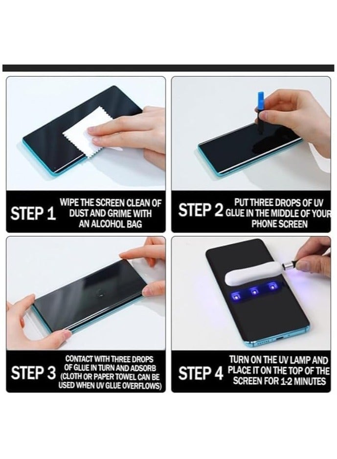 Compatible for Privacy Screen Protector for Samsung Galaxy Note 10 Plus UV Glass Fingerprint Reader Support 3D Curved Anti-Spy Tempered Glass Screen Protector - Image 4