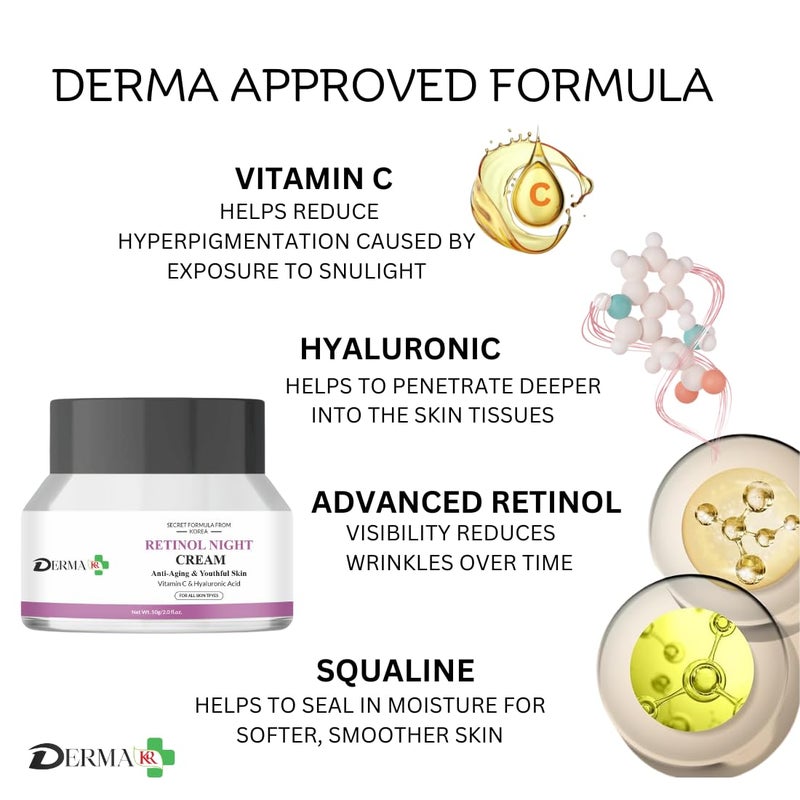 DERMAKR DERMA KR Sunscreen SPF 6050gm Retinol Night Cream Face Cream50gm Anti ance clay Pack 2 Scilicylic Face serum15Ml Facial Kit Pack of 4 - Image 3