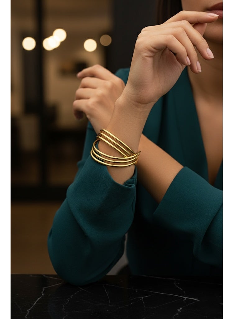 FLUFFY Elegant Multi-Strand Gold Bracelet - Image 1