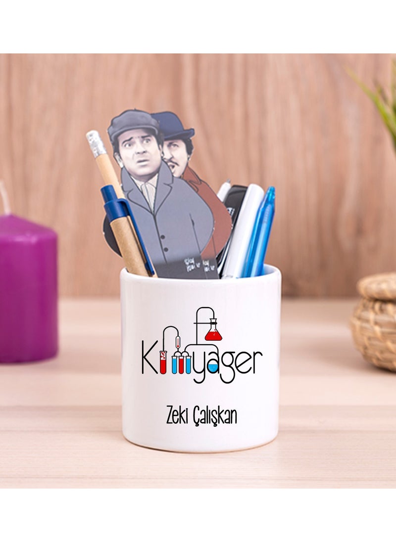 Hediye Dükkanı Gift Shop Personalized Chemist Ceramic Pen Holder 