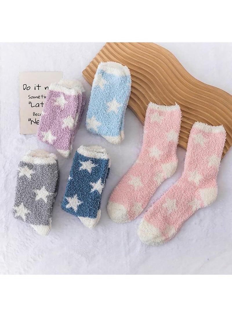 Sweet seven جوارب شتوية نسائية 5 أزواج، فخمة، ناعمة، ومضادة للانزلاق، مثالية للنوم، والرياضة، والمنزل، ميكروفايبر فاخرة لأقصى درجات الدفء والراحة، خيار هدية رائع - Image 5