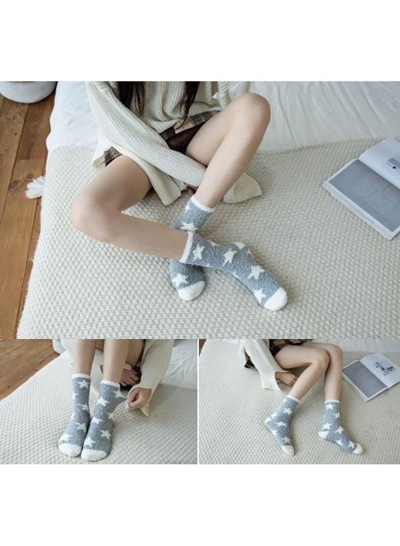 Sweet seven جوارب شتوية نسائية 5 أزواج، فخمة، ناعمة، ومضادة للانزلاق، مثالية للنوم، والرياضة، والمنزل، ميكروفايبر فاخرة لأقصى درجات الدفء والراحة، خيار هدية رائع - Image 3