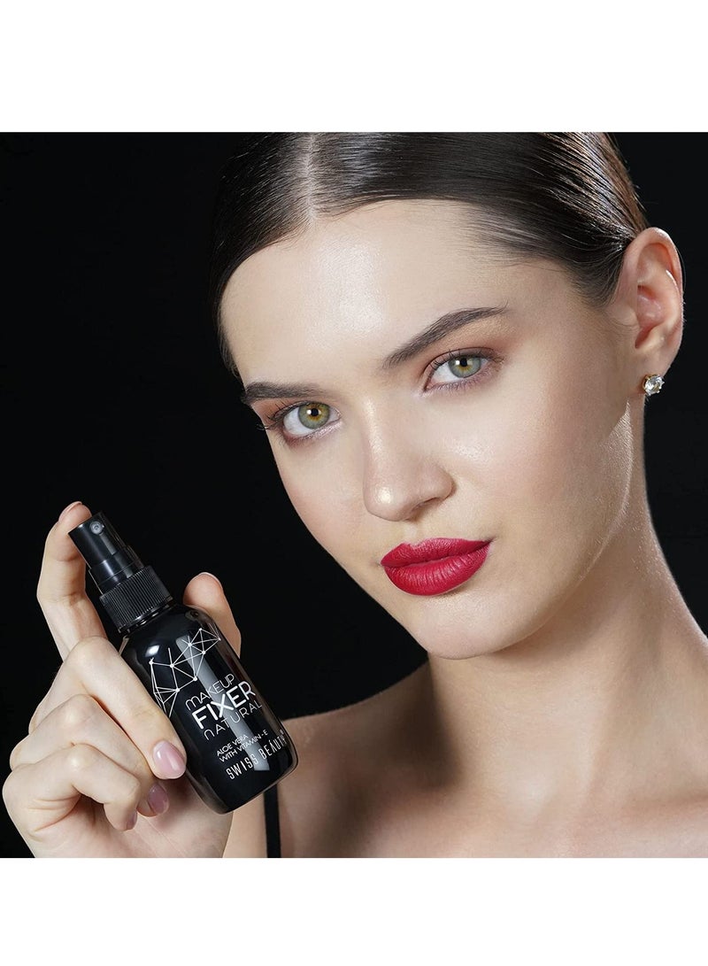 Swiss Beauty Long lasting Misty Finish Professional Makeup Fixer Spray for Face makeup With Aloe Vera and Vitamin E Light weight quick dry makeup Setting spray 70 ML  - Image 4