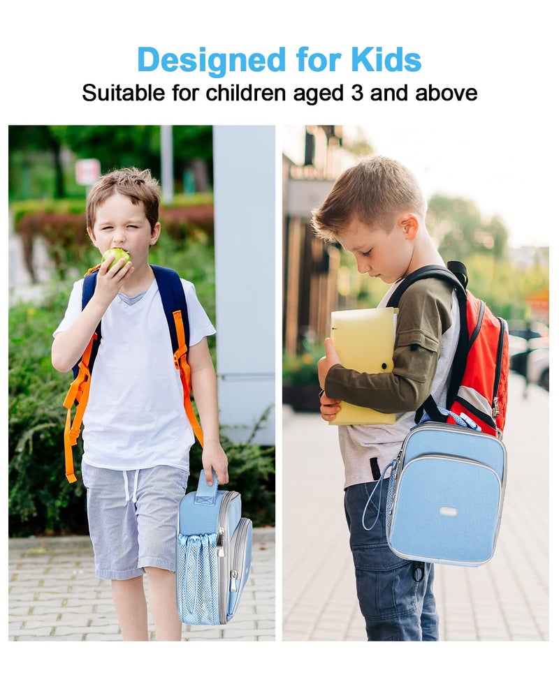 Amersun Kids Lunch Box with 8MM Insulated sponge & Water Bottle Holder, Keep Food Warm Cold School Lunch Bag for Kids Teen Girls Boys,Baby Blue - Image 5