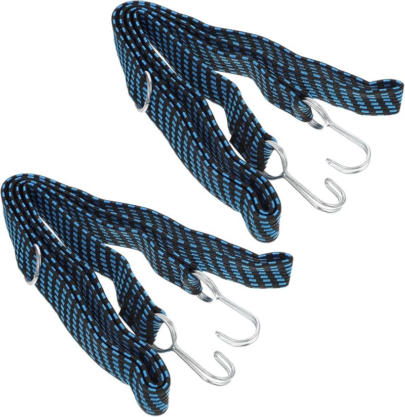 Heavy Duty Adjustable Bungee Cord Straps with Carabiner 2 Pack for Bike Luggage Outdoor - Image 1