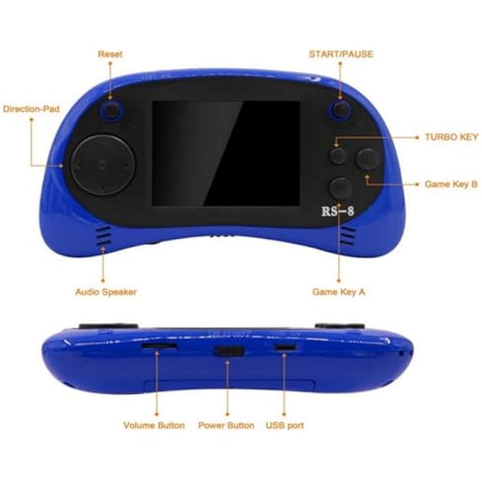 8-BIT RETRO MINI HANDHELD GAME CONSOLE - 260 CLASSIC GAMES, TV OUTPUT, PORTABLE DESIGN FOR KIDS, ADULTS, AND SENIORS-RS-8 - Image 4