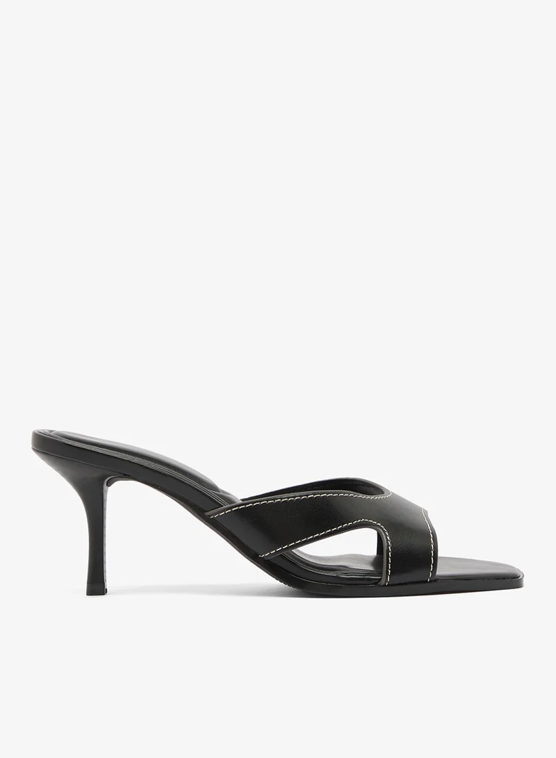 Truffle Mid Heel Sandals Strap Wrap Detail
