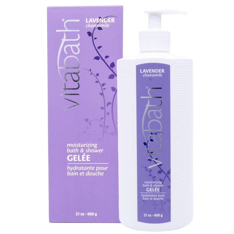 Vitabath Lavender Chamomile Moisturizing Bath & Shower Gel Wash Calming & Hydrating Botanical Skin-Softening Skincare, Body Cleanser & Foaming Gelee - 21 oz - Image 1