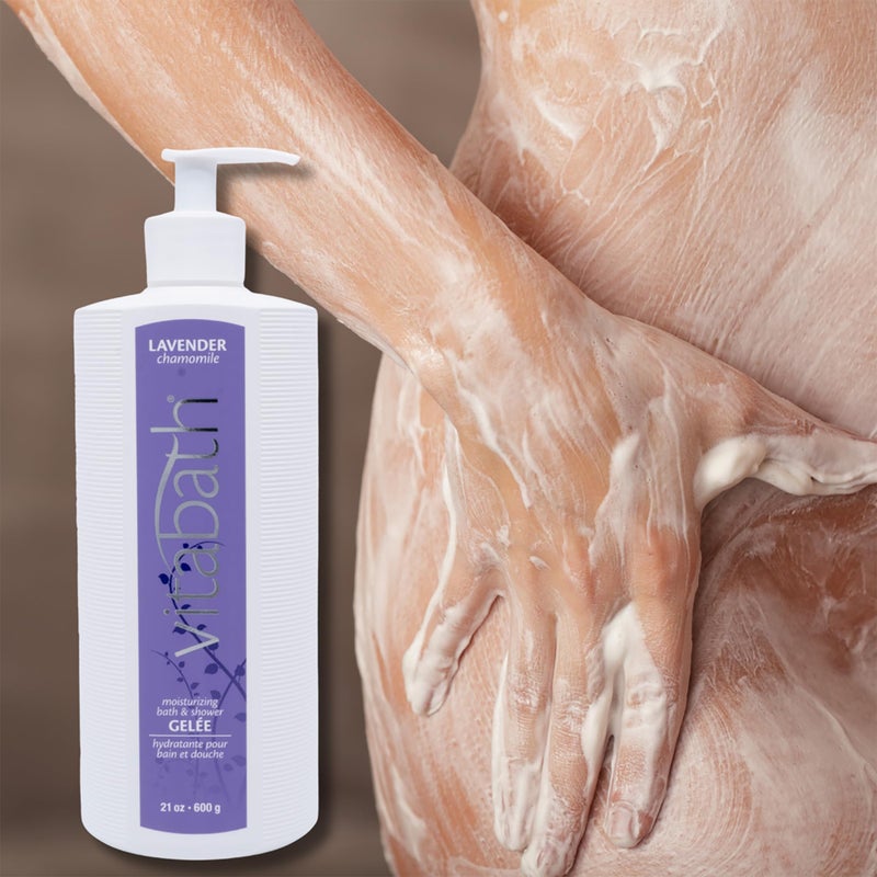 Vitabath Lavender Chamomile Moisturizing Bath & Shower Gel Wash Calming & Hydrating Botanical Skin-Softening Skincare, Body Cleanser & Foaming Gelee - 21 oz - Image 5