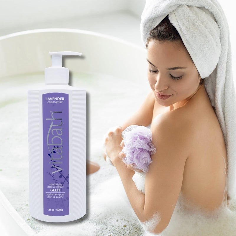 Vitabath Lavender Chamomile Moisturizing Bath & Shower Gel Wash Calming & Hydrating Botanical Skin-Softening Skincare, Body Cleanser & Foaming Gelee - 21 oz - Image 2