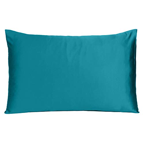 Oussum Satin Silk Pillowcase Pillow Case Covers with Envelop Closure for Hair and Skin Home Bed Decor Set of 2 Pillowcase Free 3 pcs scrunchies (Standard, Corsair Blue) - Image 4