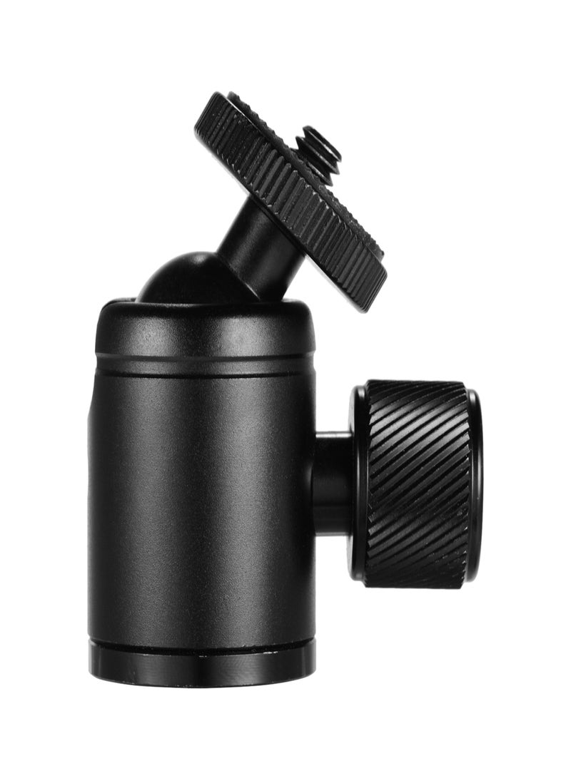 Mini Metal Tripod Head Adapter Ball Head Aluminum Alloy with 1/4 Inch Screw and 3/8 Inch Screw Hole for Mobile Phone Camera LED Light Tripod Black - Image 3