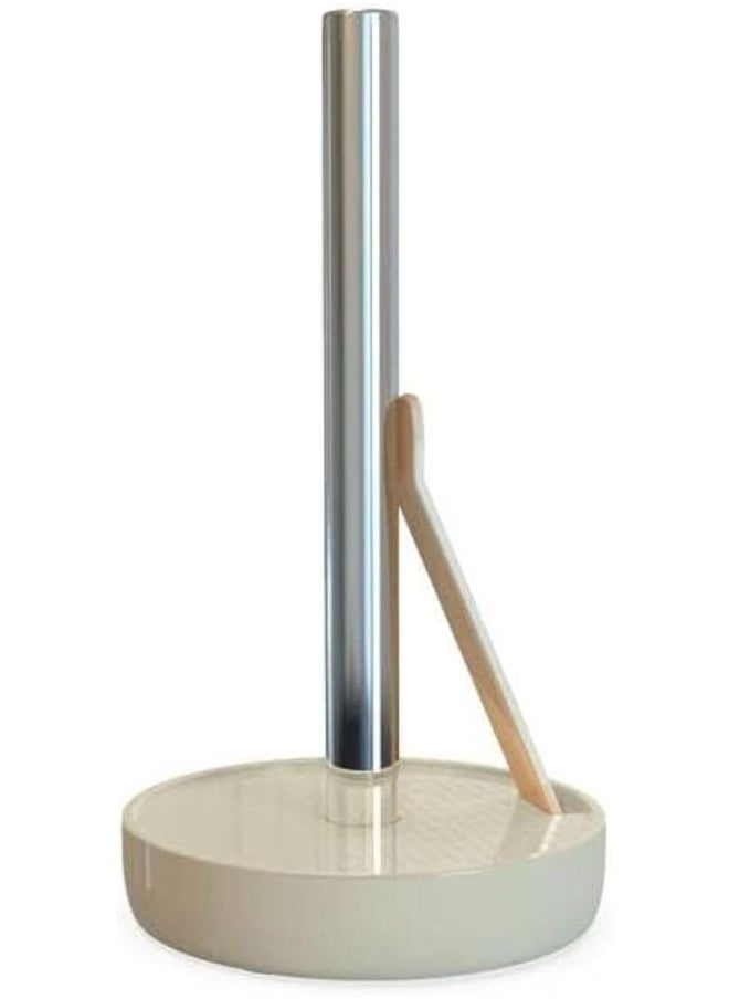 Primanova - Primanova Paper Towel Holder, Deluxe Upright Towel Dispenser for Kitchen Countertop and Cabinet, Heavy Duty Solid Standup Paper Towel Holders, Plastic, Beige. - Image 1