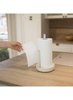 Primanova Primanova Paper Towel Holder, Deluxe Upright Towel Dispenser for Kitchen Countertop and Cabinet, Heavy Duty Solid Standup Paper Towel Holders, Plastic, Beige.  - Image 2