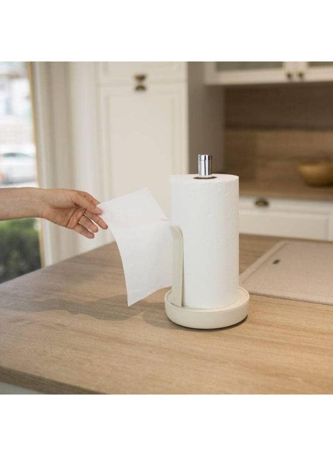 Primanova - Primanova Paper Towel Holder, Deluxe Upright Towel Dispenser for Kitchen Countertop and Cabinet, Heavy Duty Solid Standup Paper Towel Holders, Plastic, Beige. - Image 1