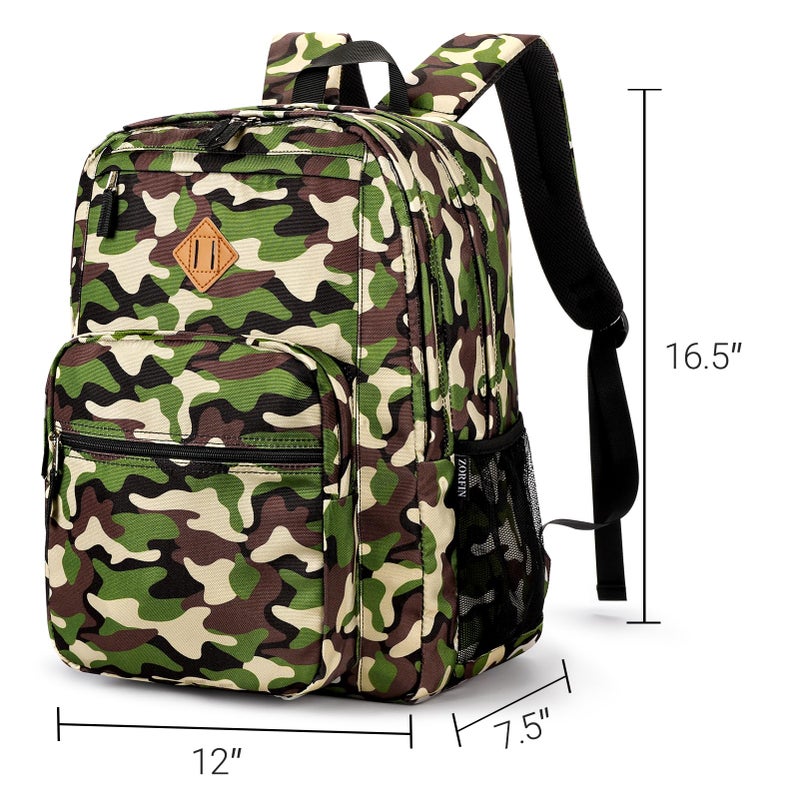 ZORFIN 26L Backpack for College, and Travel: Water Resistant Bookbag - Buckshot Camo - Image 3