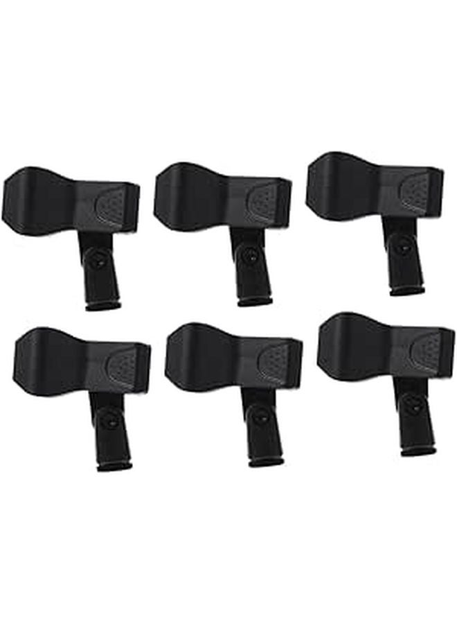 6 Pack Adjustable Universal Microphone Clip Holder Sturdy Plastic Desktop Studio Mic Stand - Image 1