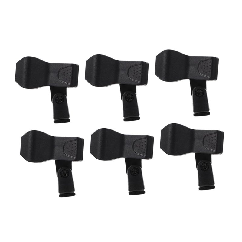 6 Pack Adjustable Universal Microphone Clip Holder Sturdy Plastic Desktop Studio Mic Stand - Image 2
