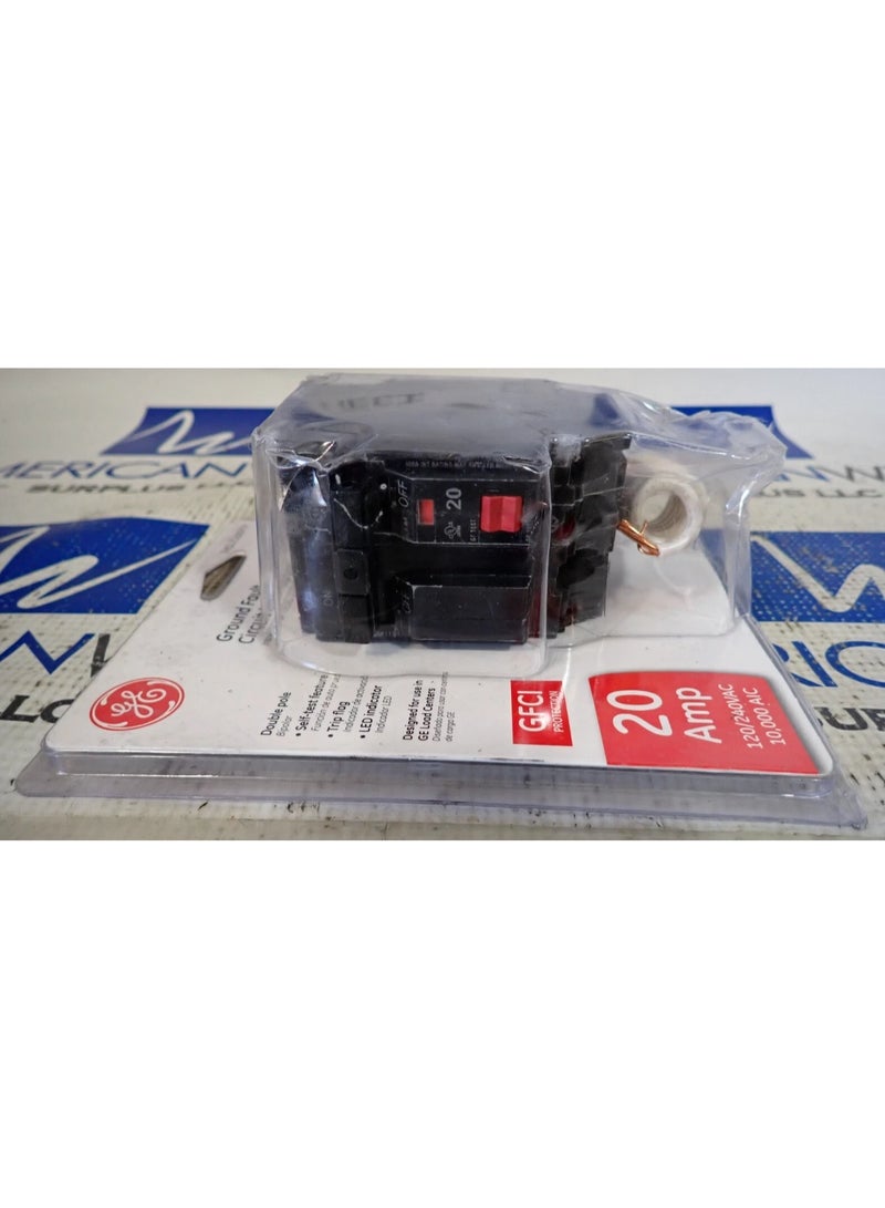 جنرال إلكتريك قاطع دائرة كهربائية GE THQL2120GFT ثنائي القطب 20 أمبير 120/240 فولت مع حماية من تيار التسرب الأرضي - Image 2