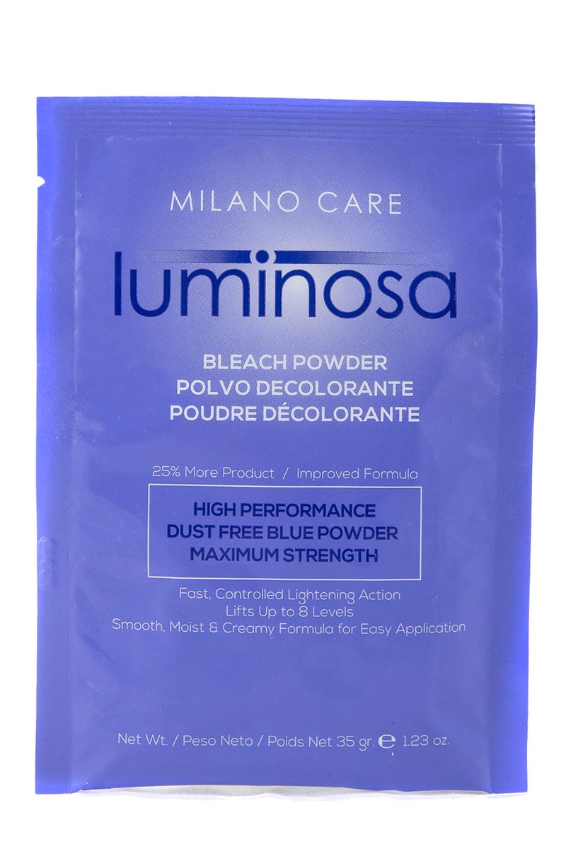 Milano Care Luminosa Blue Bleach Powder - Quick Hair Bleaching Powder for Highlights, Balayage and Painting - Plant-Based, Moisturizing, Dust Free, Up to 9 Levels Lift - Unisex - Image 1