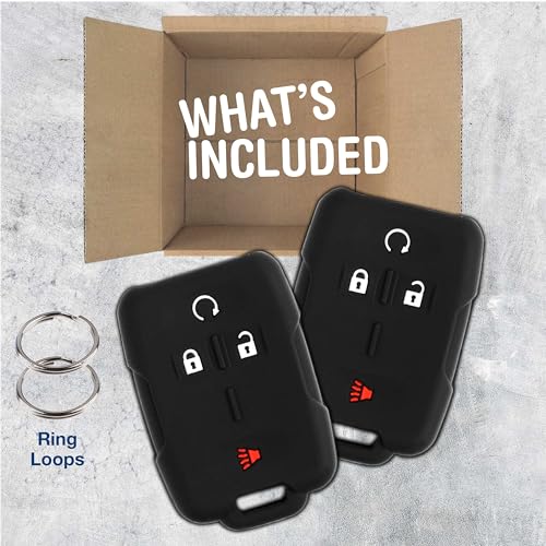 KeylessOption Key Fob Cover Replacement for 2014 2015 2016 2017 2018 Chevrolet Chevy Silverado Colorado GMC Sierra Canyon Remote Silicone, 4-Button M3N-32337100 - 2 Pack - Image 3