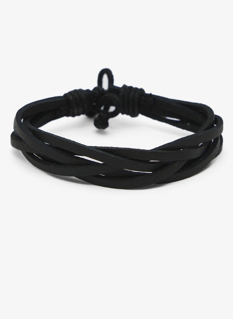Seventy Five Multi-Layer Braided Leather Bracelet - Image 2