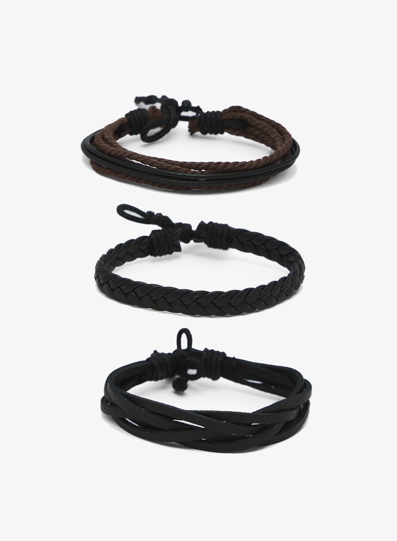 Seventy Five Multi-Layer Braided Leather Bracelet - Image 1