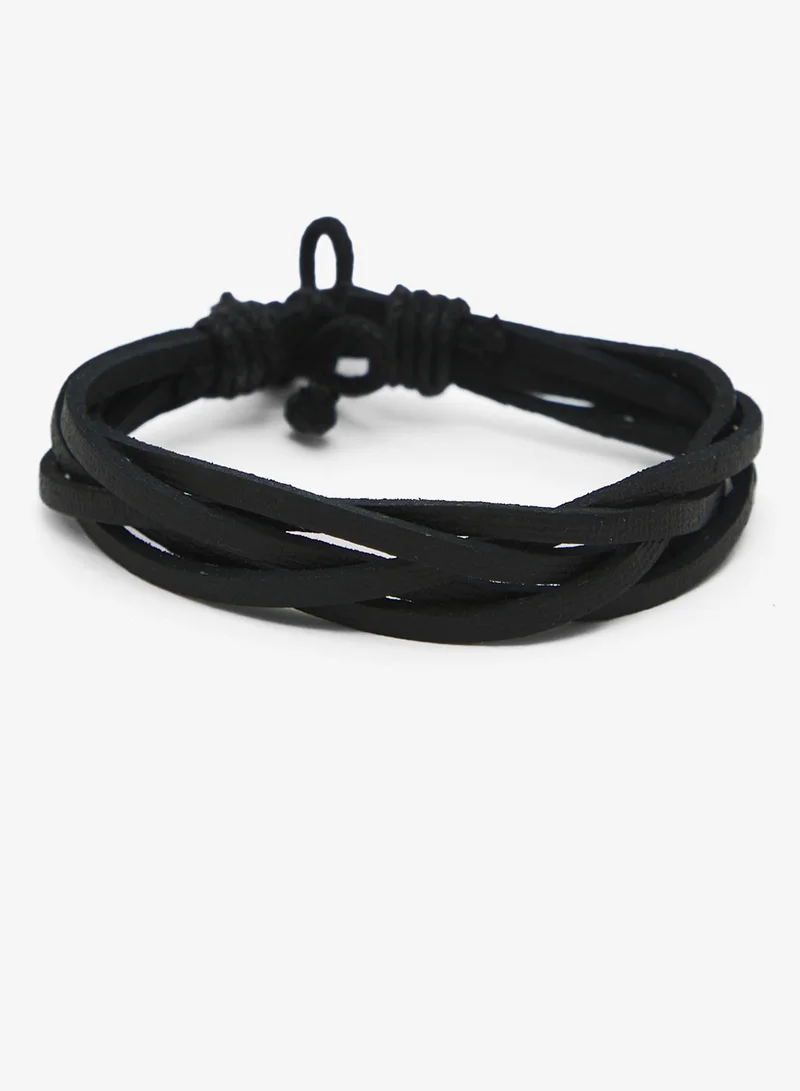 Seventy Five  Multi-Layer Braided Leather Bracelet for Men | Best Price UAE