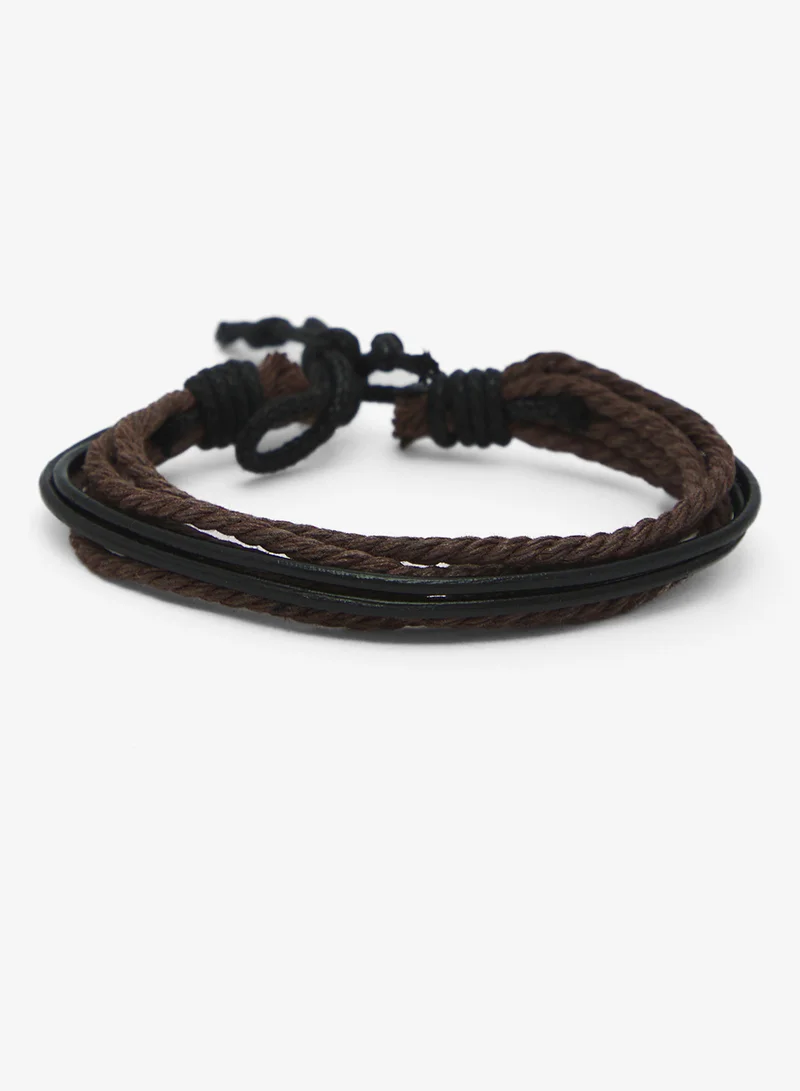Seventy Five  Multi-Layer Braided Leather Bracelet for Men | Best Price UAE