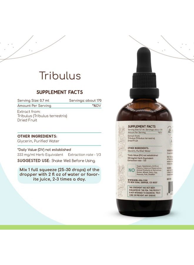 HerbEra Tribulus B120 Alcohol-Free Herbal Extract Tincture, Super-Concentrated Organic Tribulus (Tribulus Terrestris) Dried Fruit (4 fl oz) - Image 3
